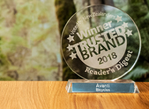 Avanti has been voted New Zealand's most trusted bicycle brand. - Voted New Zealand's most trusted bicycle brand for the third year running!